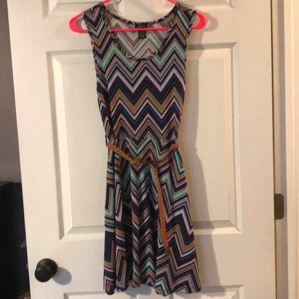 Sleeveless sundress with belt